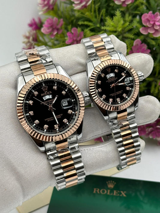ROLEX DAY-DATE COUPLE WATCH (Black)