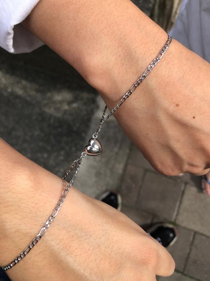 2X Heart Shaped Magnetic Couple Bracelet