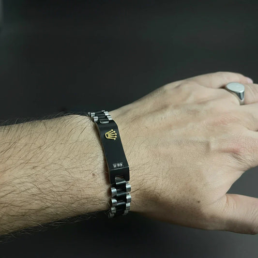 Black Silver RLX Crown Jubilee Bracelet For Men