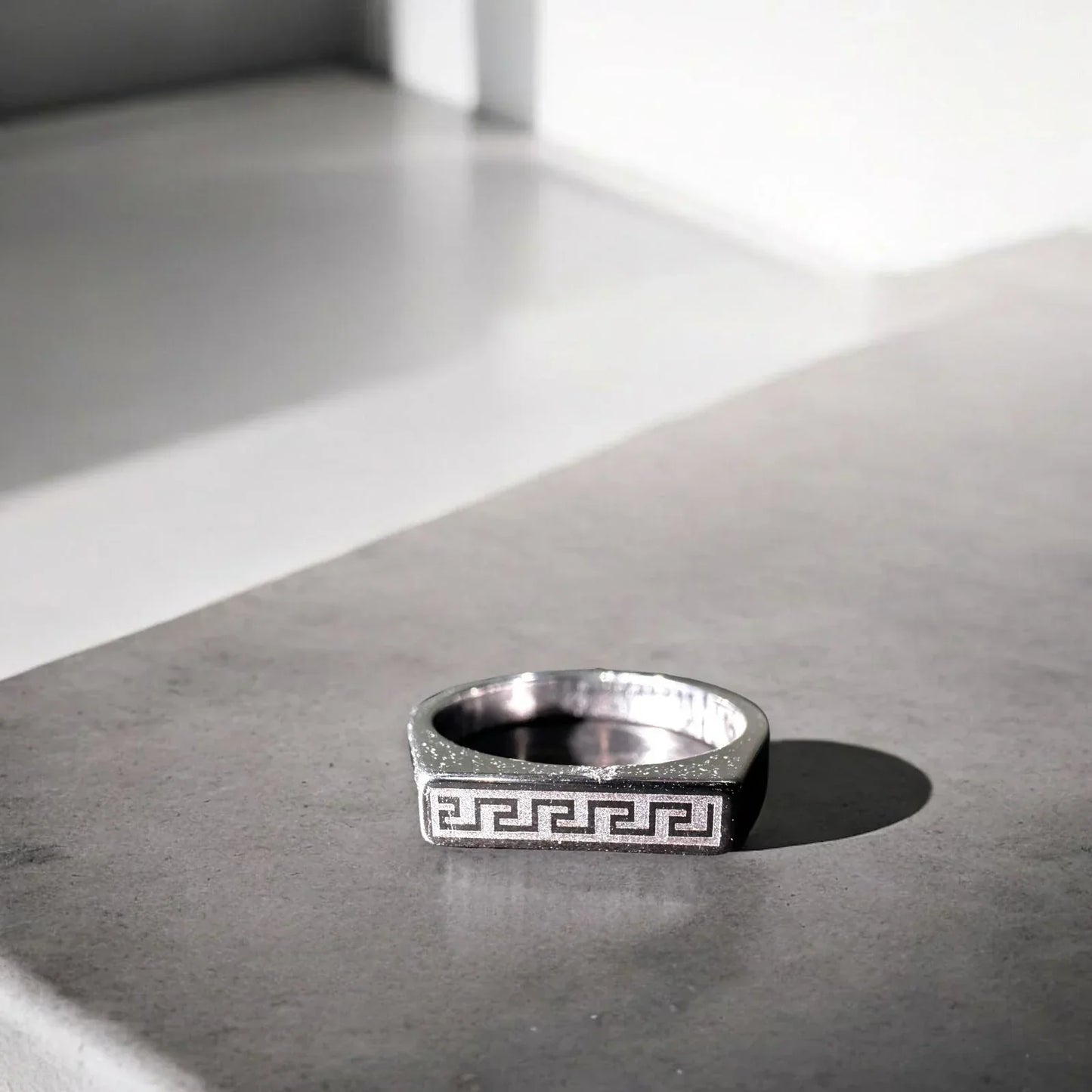 Elysian Greek Key Ring (silver)