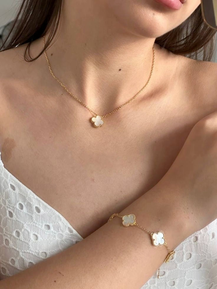 Lucky 4 Leaf Bracelet & Necklace Set