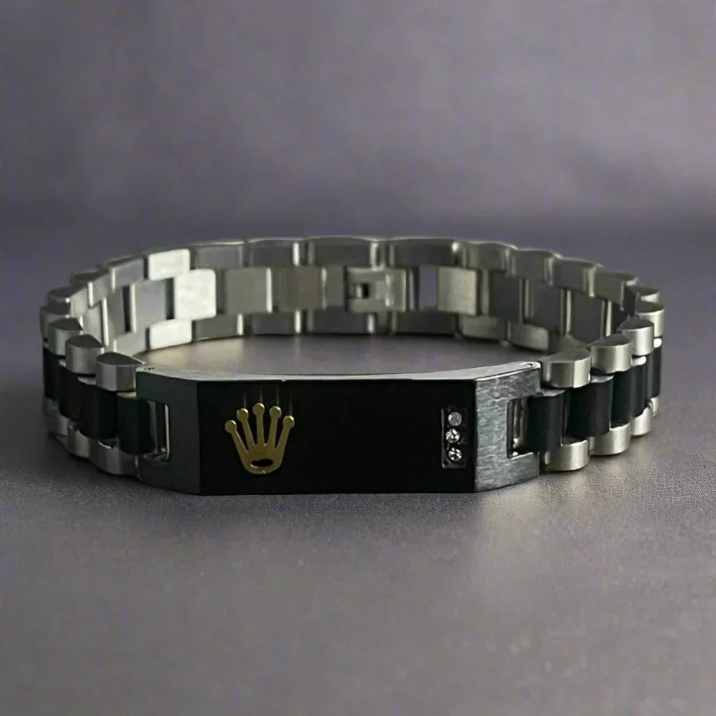 Black Silver RLX Crown Jubilee Bracelet For Men