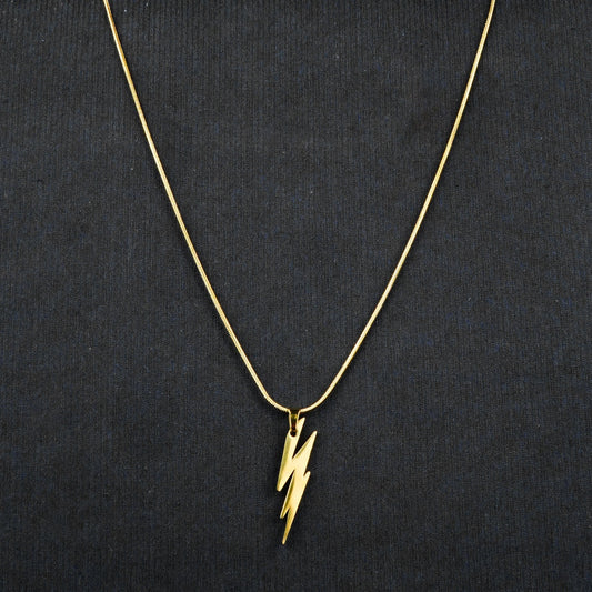 Lightning pendant with golden Roundcut chain