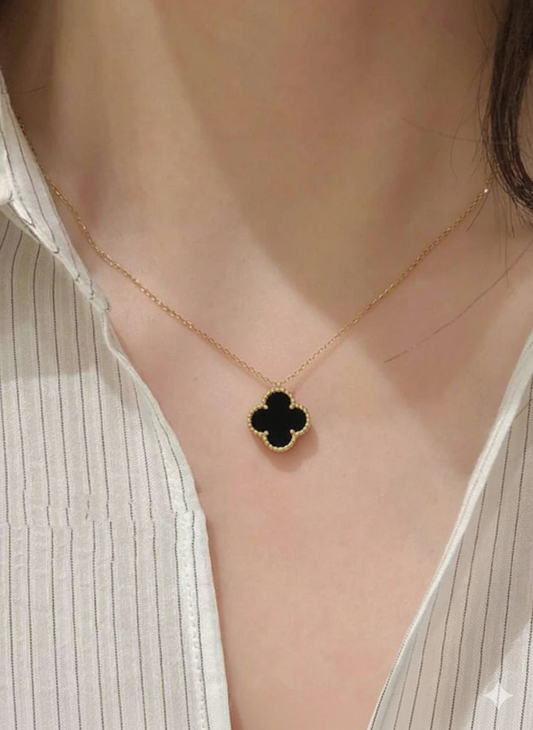 Two Sided Black And White Vancleef Necklace