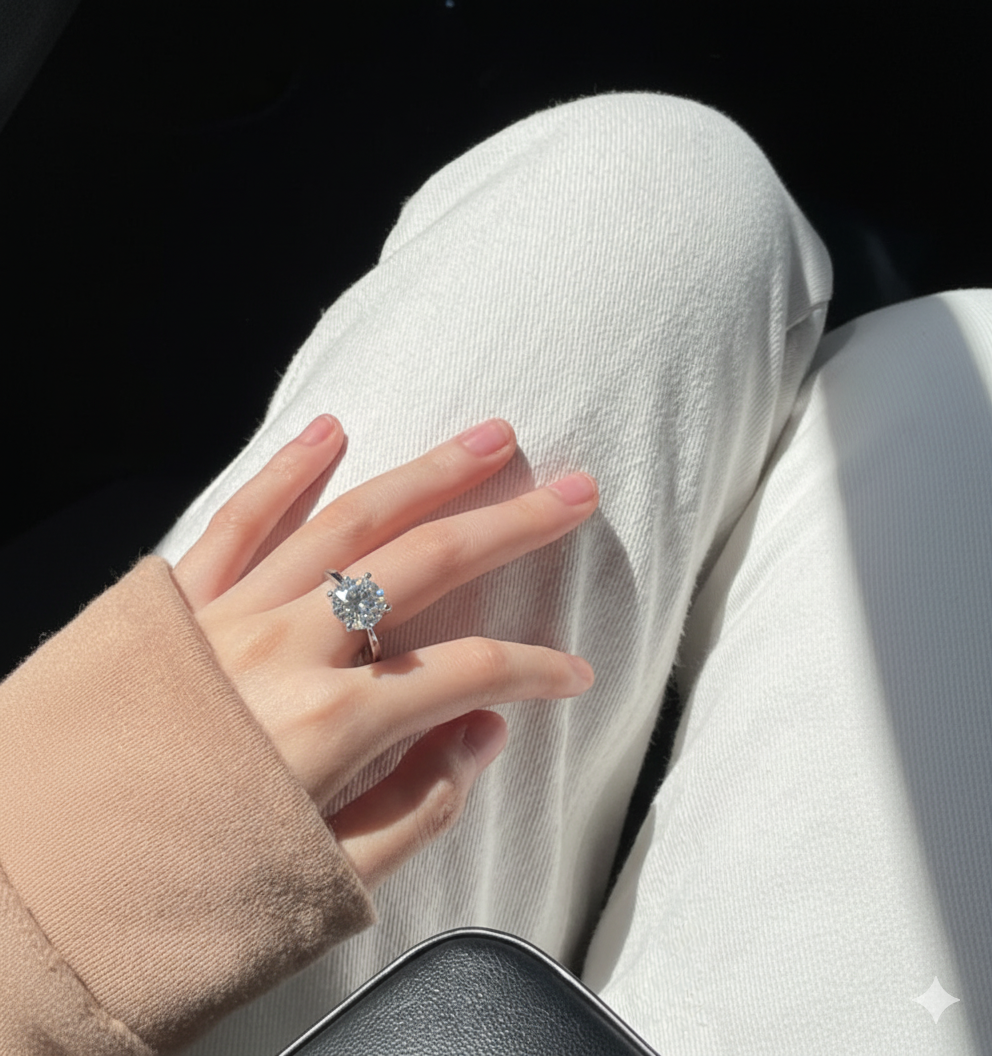 Stainless Steel Diamond Ring