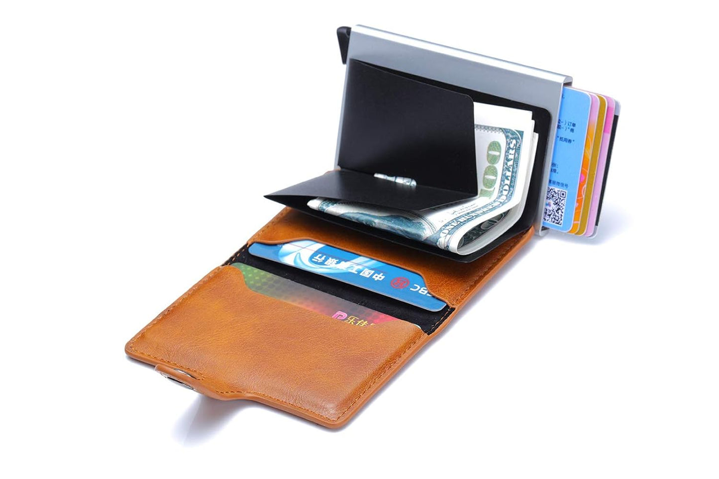 PU Leather Wallet & Pop up card holder