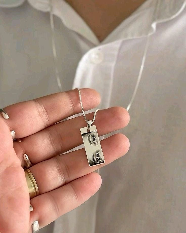 2X Personalized Eye's Engraved Necklace